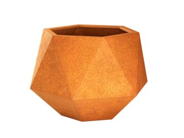 Geometrischer Corten-Blumentopf HEXAGON L