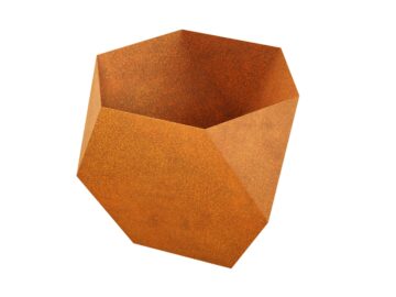 Geometrischer Blumentopf CONTENADOR aus Corten