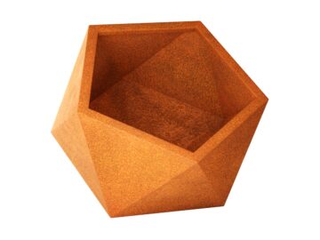 Geometrischer Corten-Blumentopf PENTAGON L