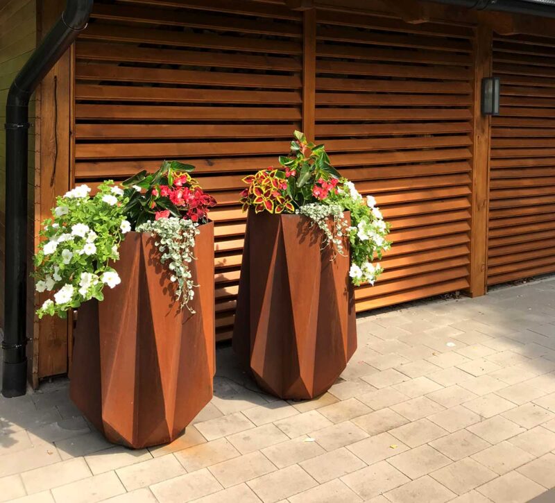Donica Geometryczna Designerska Corten Cristal - cortena.pl
