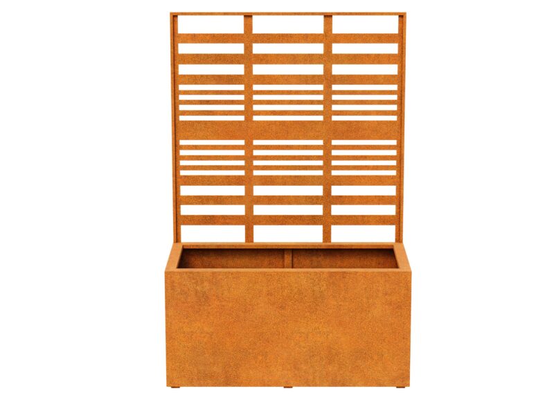Blumentopf Aus Cortenmetall Mit Kamin Coverra 1b 120x60x180 Cm 2 - cortena.de