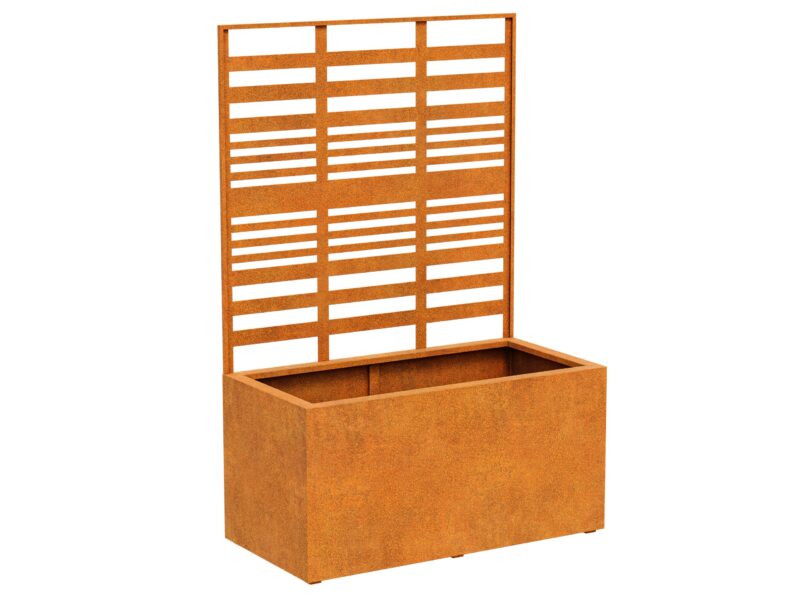 Blumentopf Aus Cortenmetall Mit Kamin Coverra 1b 120x60x180 Cm - cortena.de