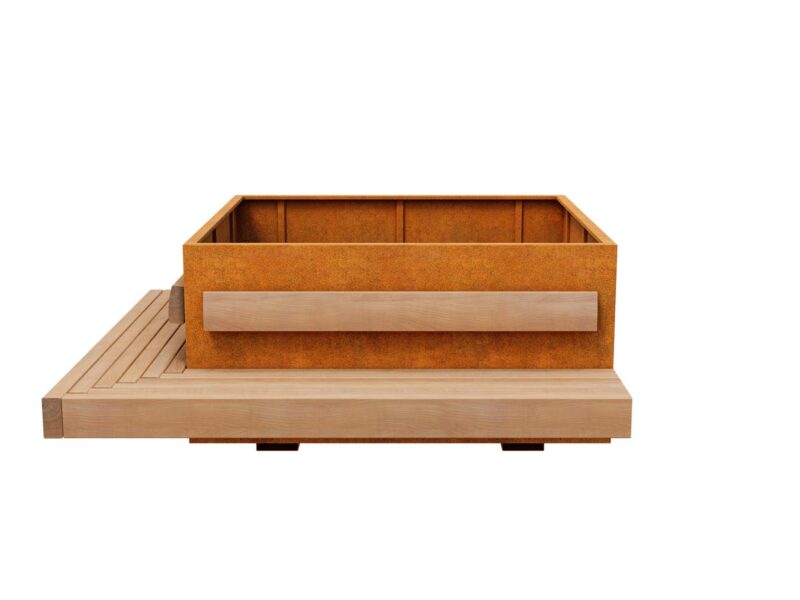 Corten Bastidor 7 Bank Und Pflanzgefass 245x245x95 Cm 2 - cortena.de