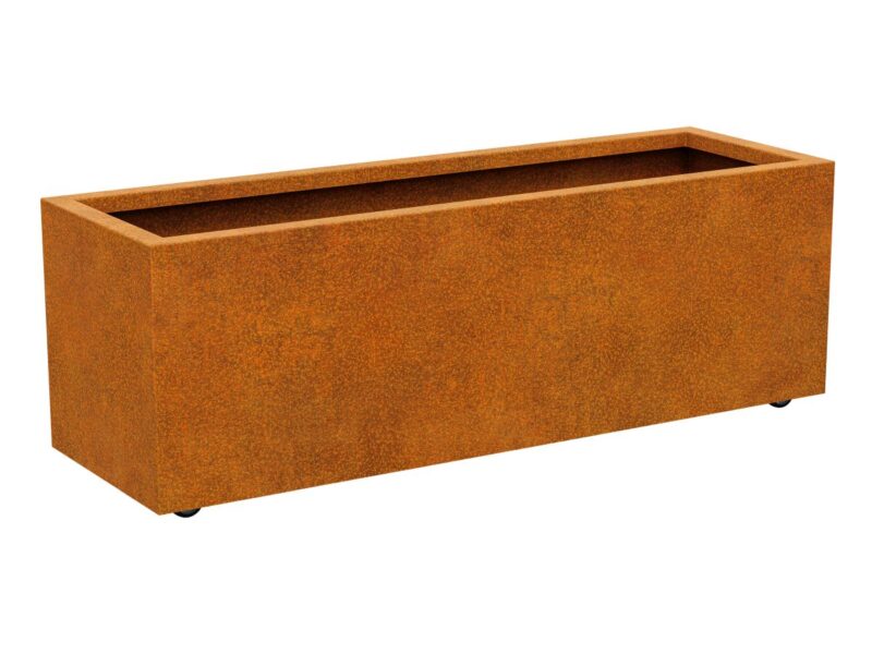 Corten Blumentopf Auf Radern Movil 1 140x45x45 Cm - cortena.de