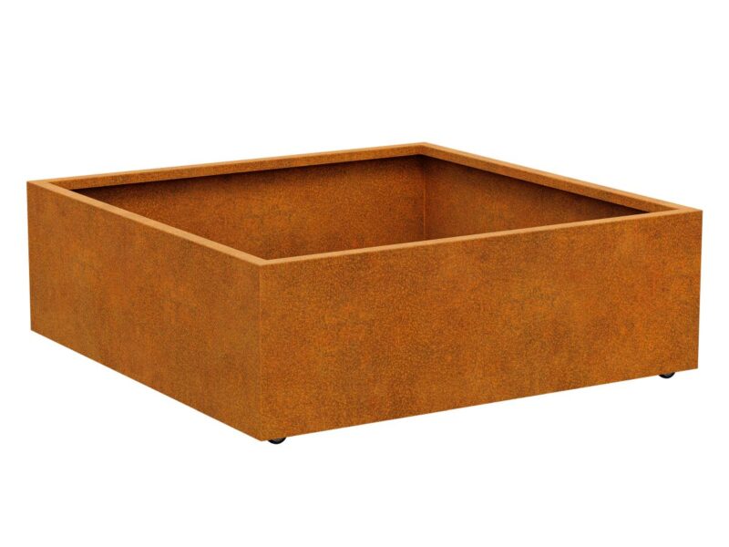 Corten Pflanzgefass Auf Radern Movil 5 140x140x45 Cm - cortena.de