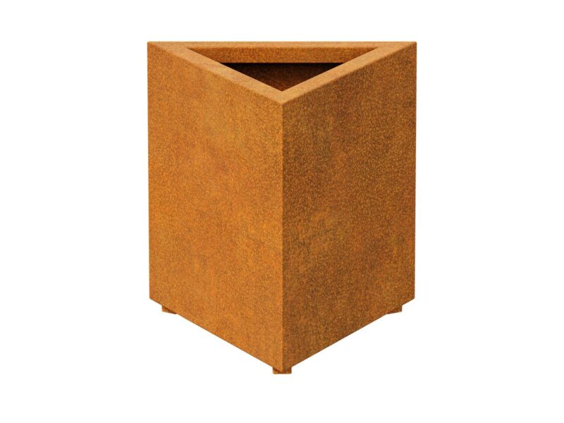 Dreieckiger Metallblumentopf Corten Triango 1 60x52x60 Cm 2 - cortena.de