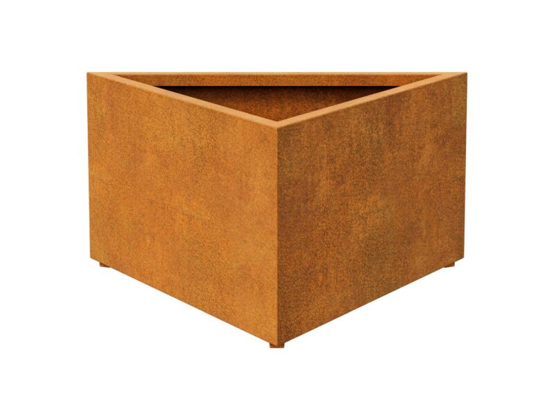 Dreieckiger Metallblumentopf Corten Triango 4 120x104x60 Cm 2 - cortena.de