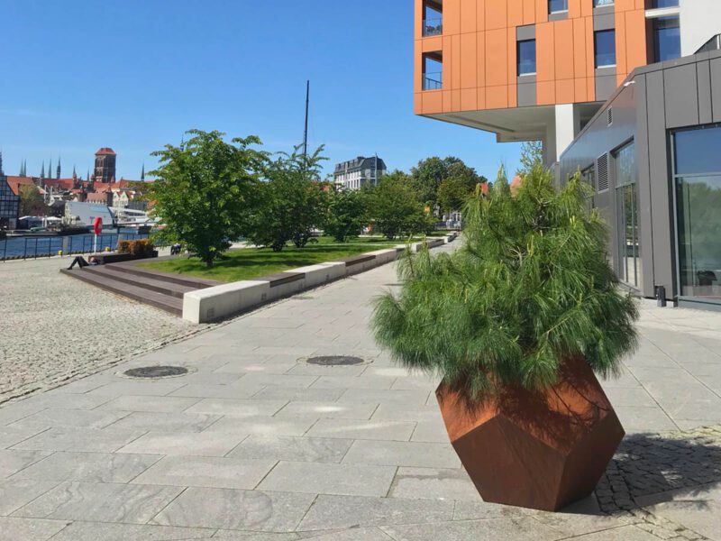 Geometrischer Corten Bola Blumentopf 110x110x90 Cm 3 - cortena.de