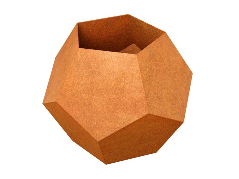 Geometrischer Corten Bola Blumentopf 110x110x90 Cm - cortena.de