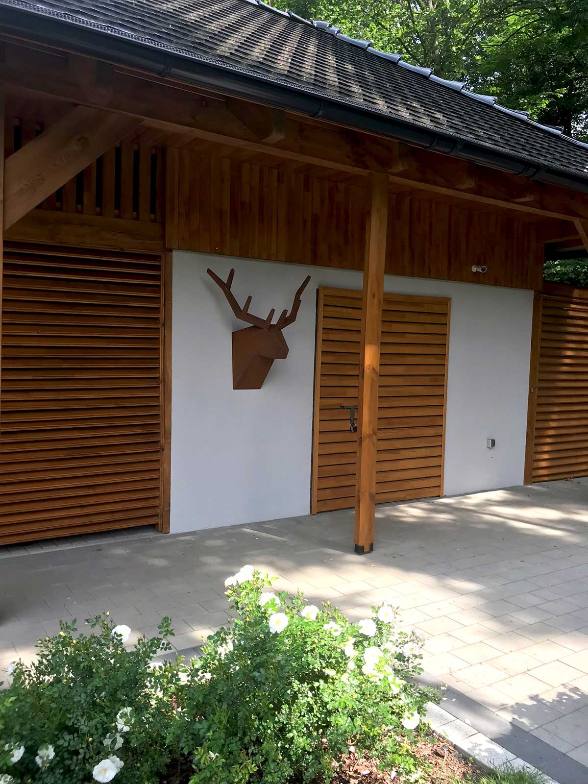 Scharfes Hirschgeweih Cortenstahl 90x70x60 Cm 3 - cortena.de