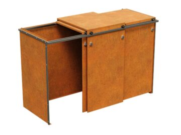 Trasso 1 Cortenstahl Mulleimer 191x80x117 Cm - cortena.de