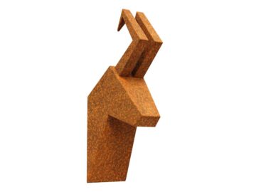 Ziegengeweih Cortenstahl 35x20x62 Cm - cortena.de